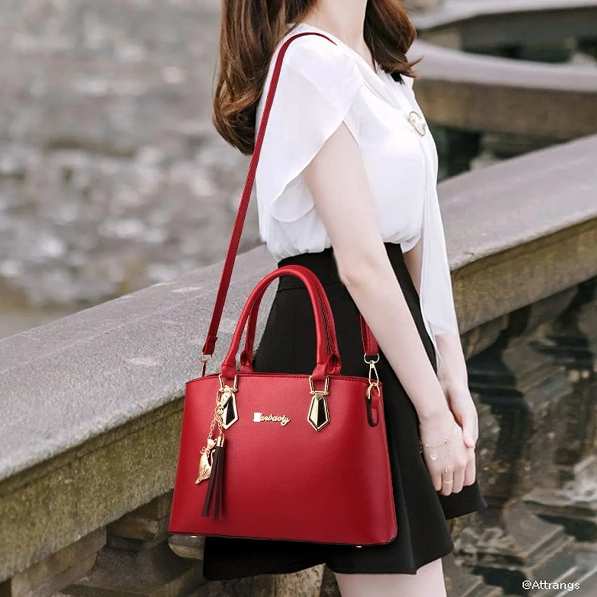 Handbags for Women Shoulder Bags Tote Satchel 2pcs Purse Set Tassel Crossbody Bags Yellow