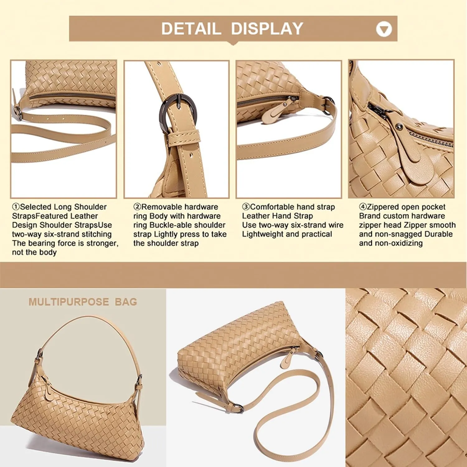 Handbags Shoulder Bags for Women Small Bags Women's Woven Tote Bag Crossbody Handbag Travel Hand Bag Purse Hobo