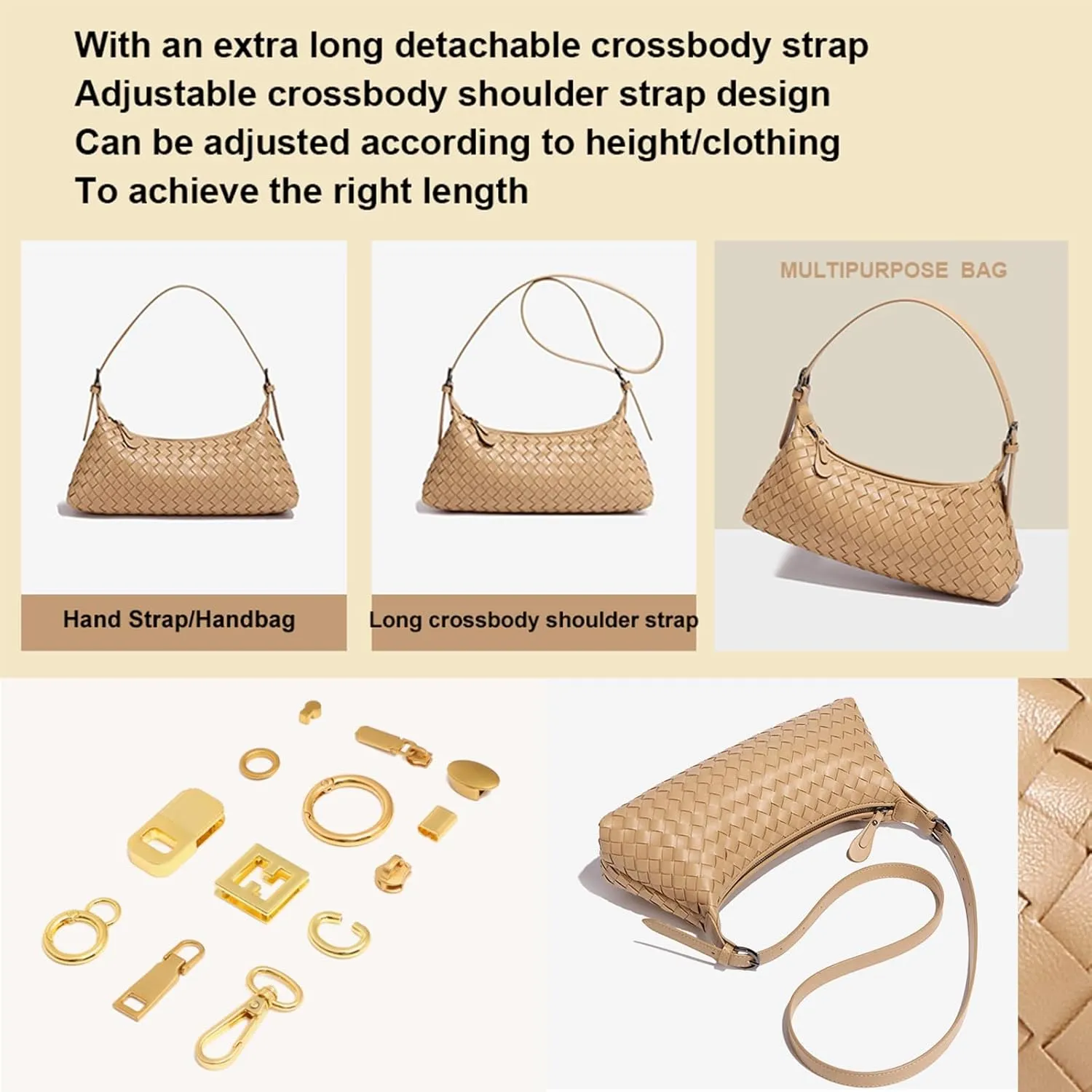 Handbags Shoulder Bags for Women Small Bags Women's Woven Tote Bag Crossbody Handbag Travel Hand Bag Purse Hobo