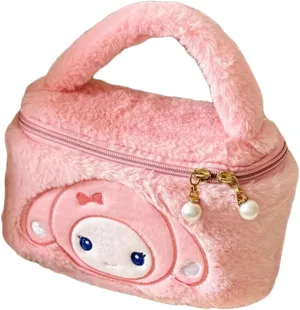 Hanging Travel Toiletry Bag with Spacious Compartments,Cute Cartoon Large Waterproof Portable Makeup Bag for Women (pink)