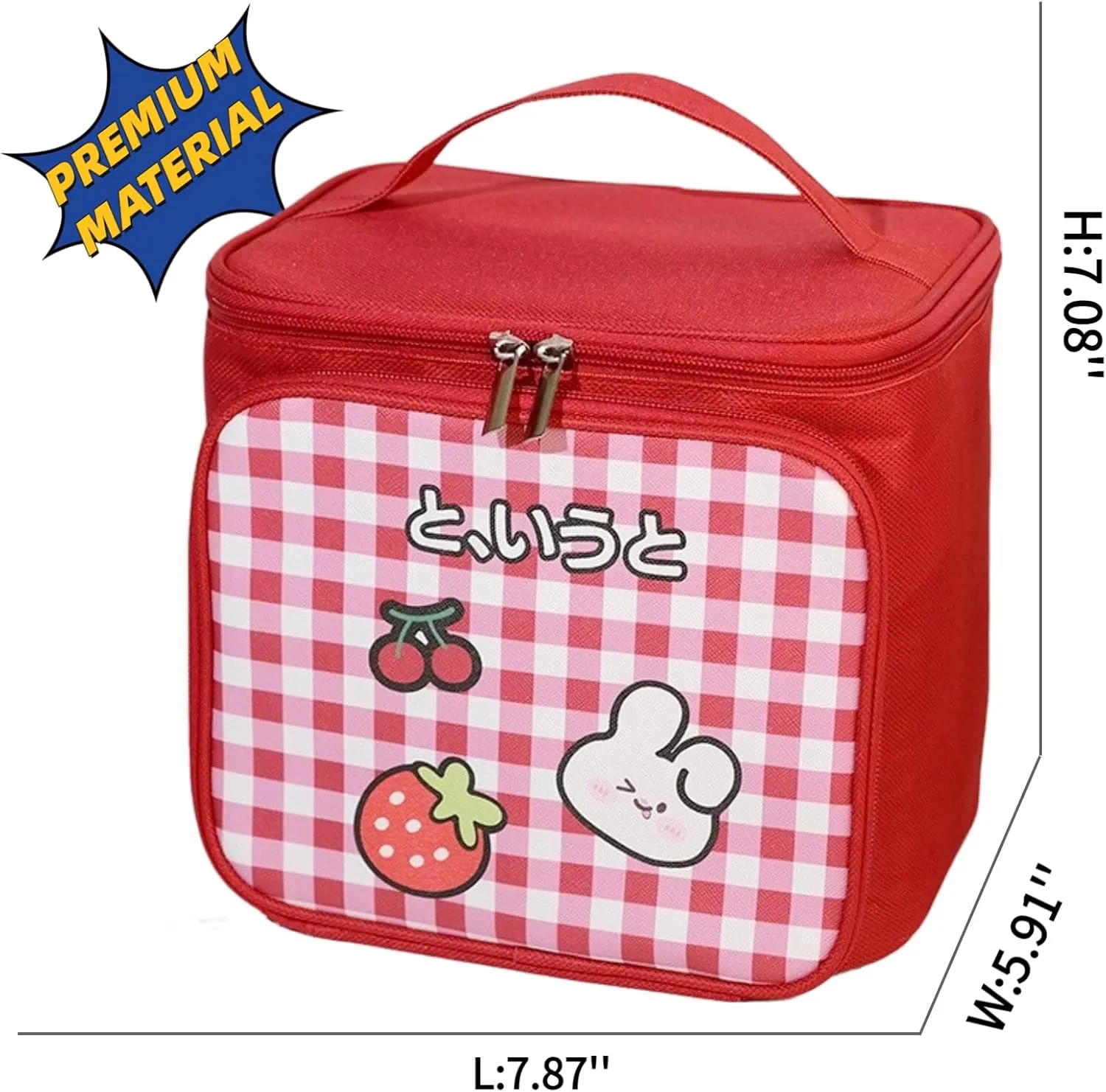Hanging Travel Toiletry Bag with Spacious Compartments,Cute Cartoon Large Waterproof Portable Makeup Bag for Women (red)