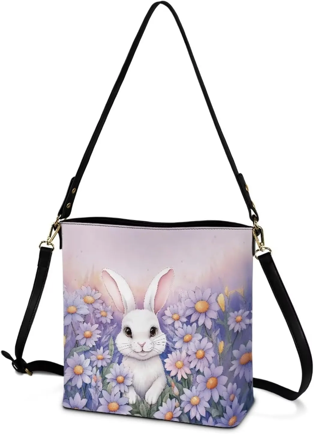 HUGS IDEA Handbags for Women PU Leather Bucket Purses Shoulder Bags Crossbody Purse