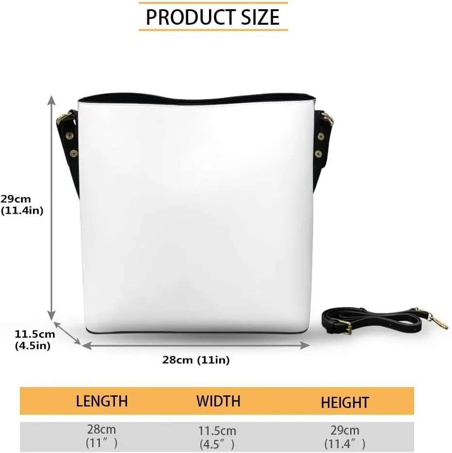 HUGS IDEA Handbags for Women PU Leather Bucket Purses Shoulder Bags Crossbody Purse