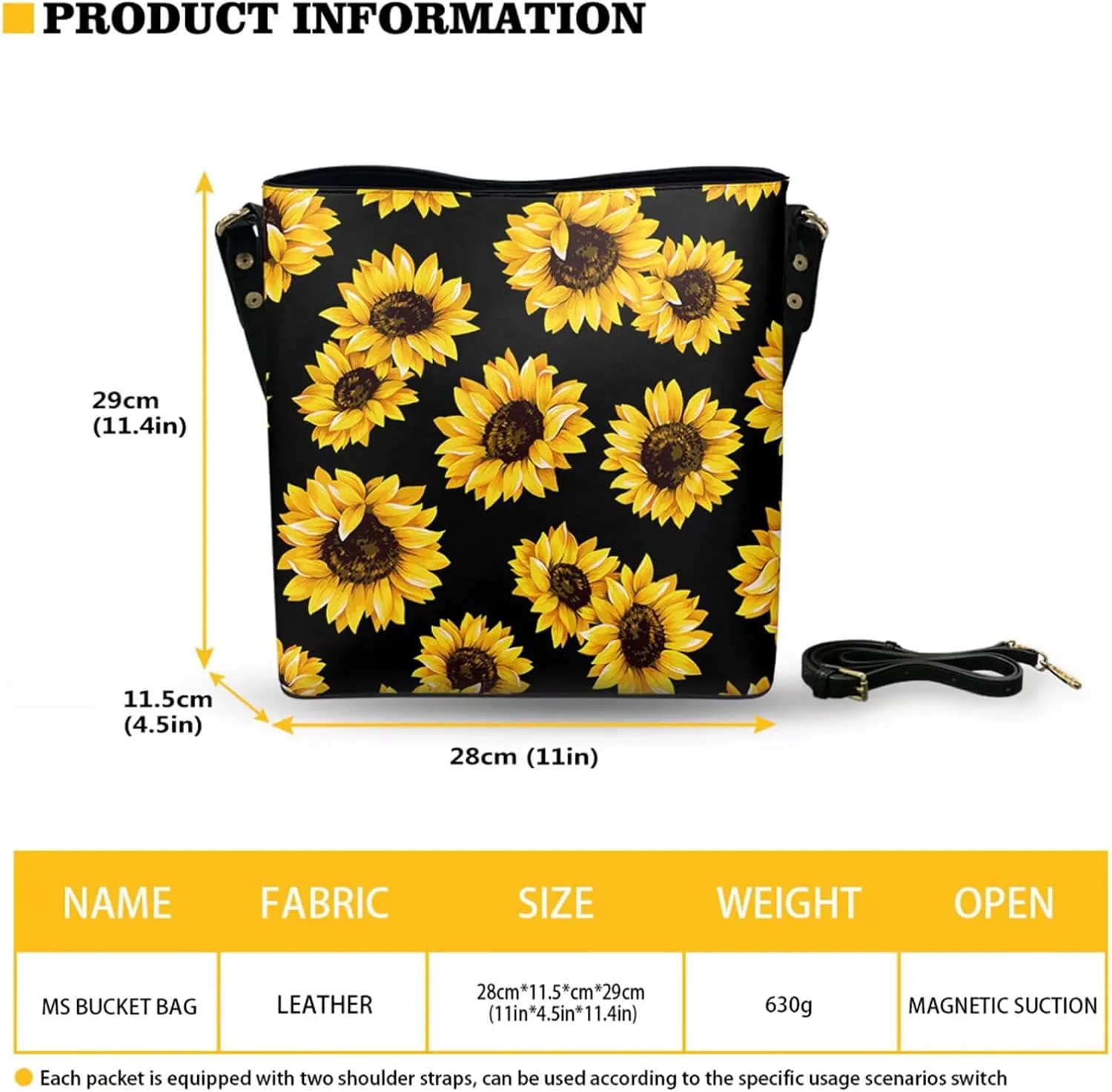 HUGS IDEA Handbags for Women PU Leather Bucket Purses Shoulder Bags Crossbody Purse