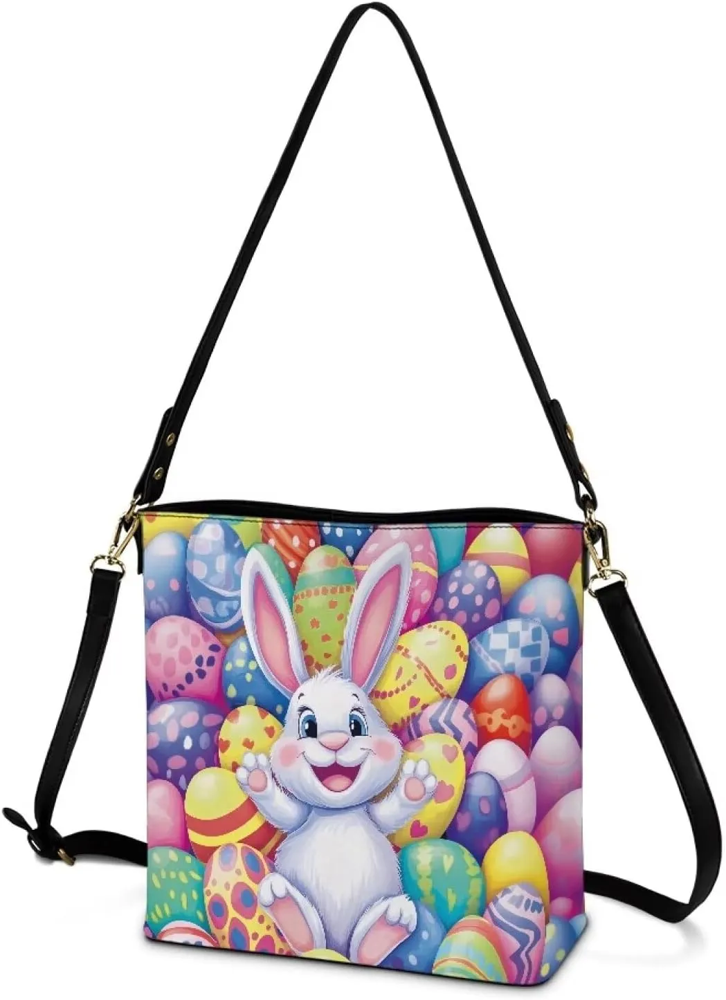 HUGS IDEA Handbags for Women PU Leather Bucket Purses Shoulder Bags Crossbody Purse
