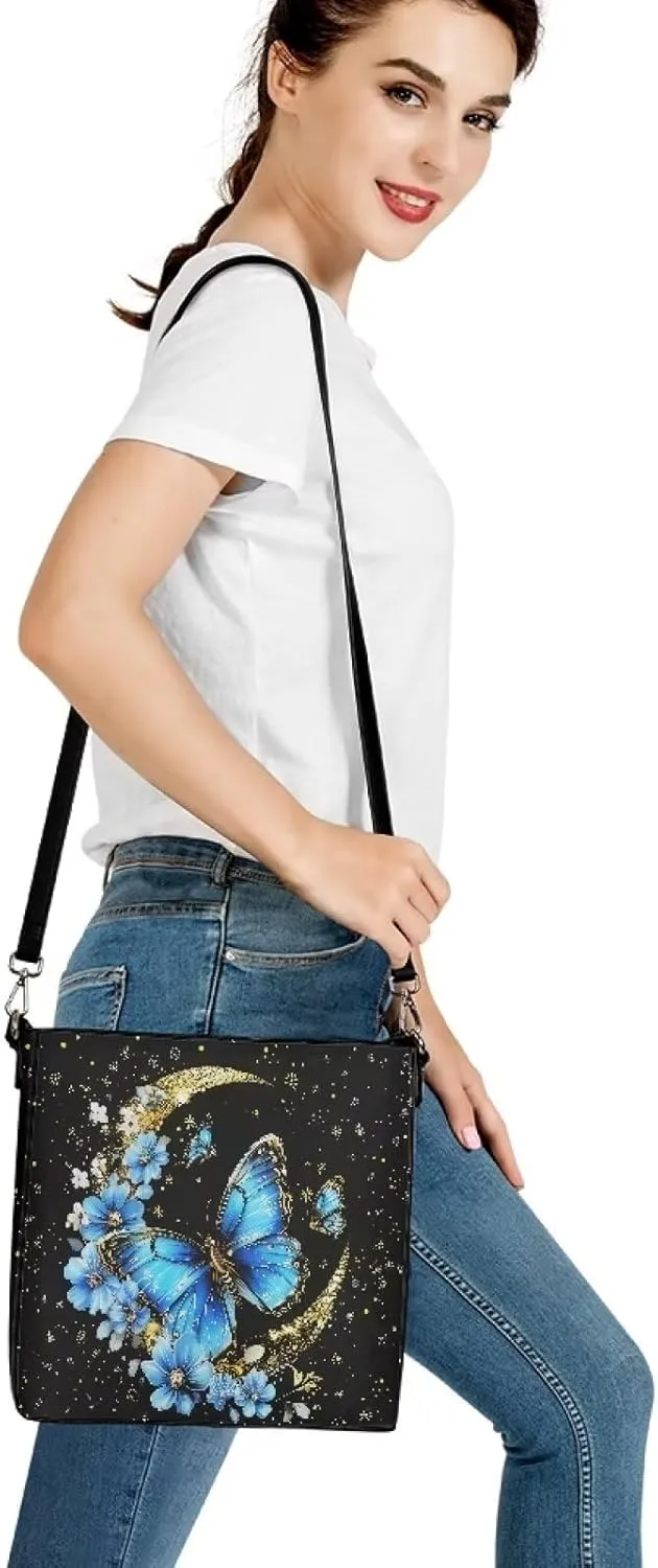 HUGS IDEA Handbags for Women PU Leather Bucket Purses Shoulder Bags Crossbody Purse