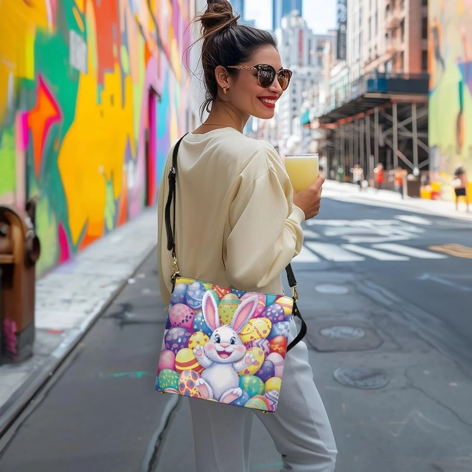 HUGS IDEA Handbags for Women PU Leather Bucket Purses Shoulder Bags Crossbody Purse
