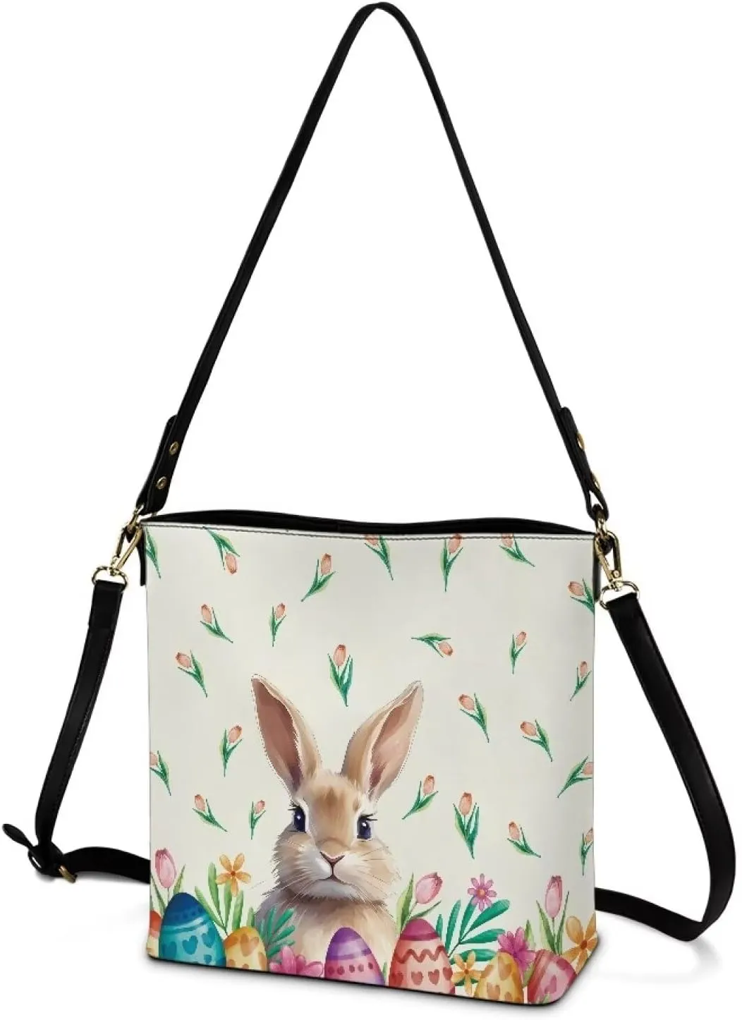 HUGS IDEA Handbags for Women PU Leather Bucket Purses Shoulder Bags Crossbody Purse