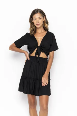Ikat, Plain, Cropped Top