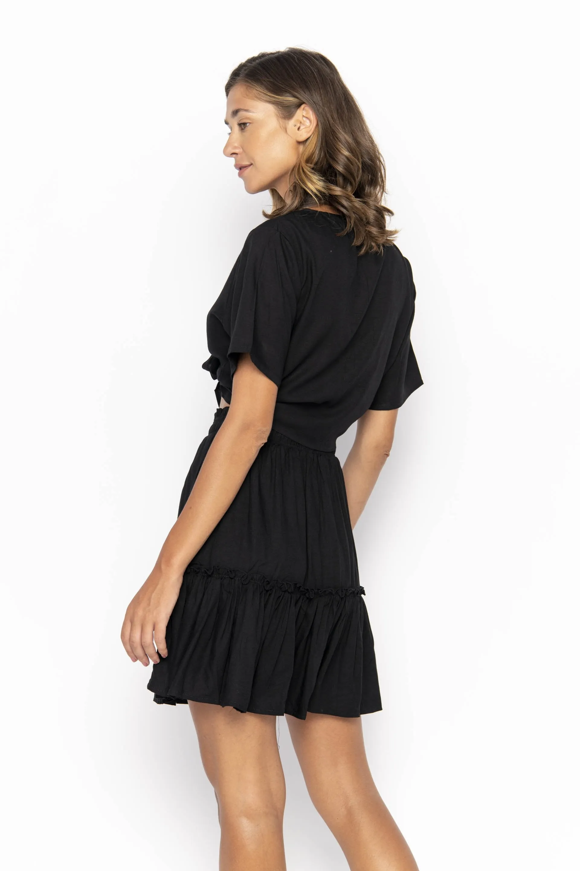 Ikat, Plain, Cropped Top