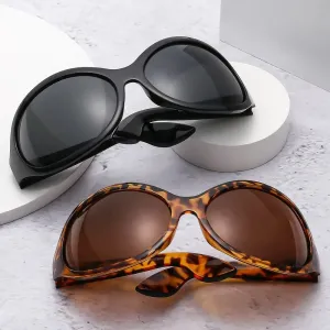 Irregular Hip Hop Oversized Sunglasses for Women Men Cool Wrap Around Sports Sun Glasses Vintage Gothic Y2K Shades UV400 Goggles