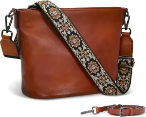 Iswee Genuine Leather Purses for Women Vintage Crossbody Bag Womens Shoulder Handbags Designer Hobo Purse