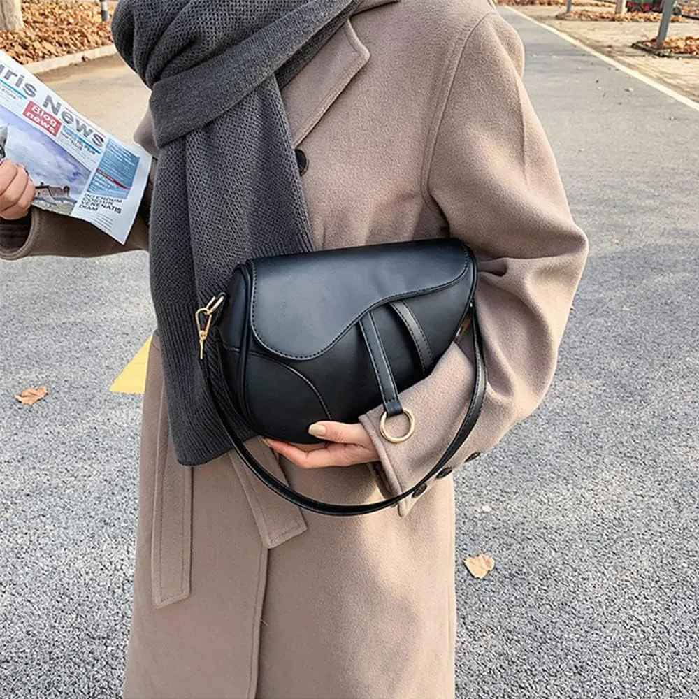 JBB Women Saddle Shoulder Bag Clutch Purse Small Crossbody Bag Satchel Bags Handbag PU Leather