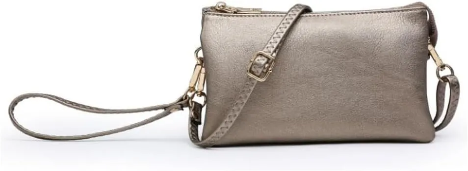 JEN & CO. Riley Vegan Leather Crossbody Bag for Women, Copper - Small Clutch or Purse, Wallet Bags, Wristlet & Strap