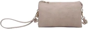 JEN & CO. Riley Vegan Leather Crossbody Bag for Women, Dark Pink - Small Clutch or Purse, Wallet Bags, Wristlet & Strap