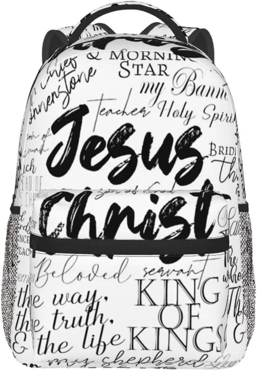 Jesus Backpack,Faith Bookbags Laptop Bag Shoulder Bags Travel Hiking Camping Daypack for Men Women