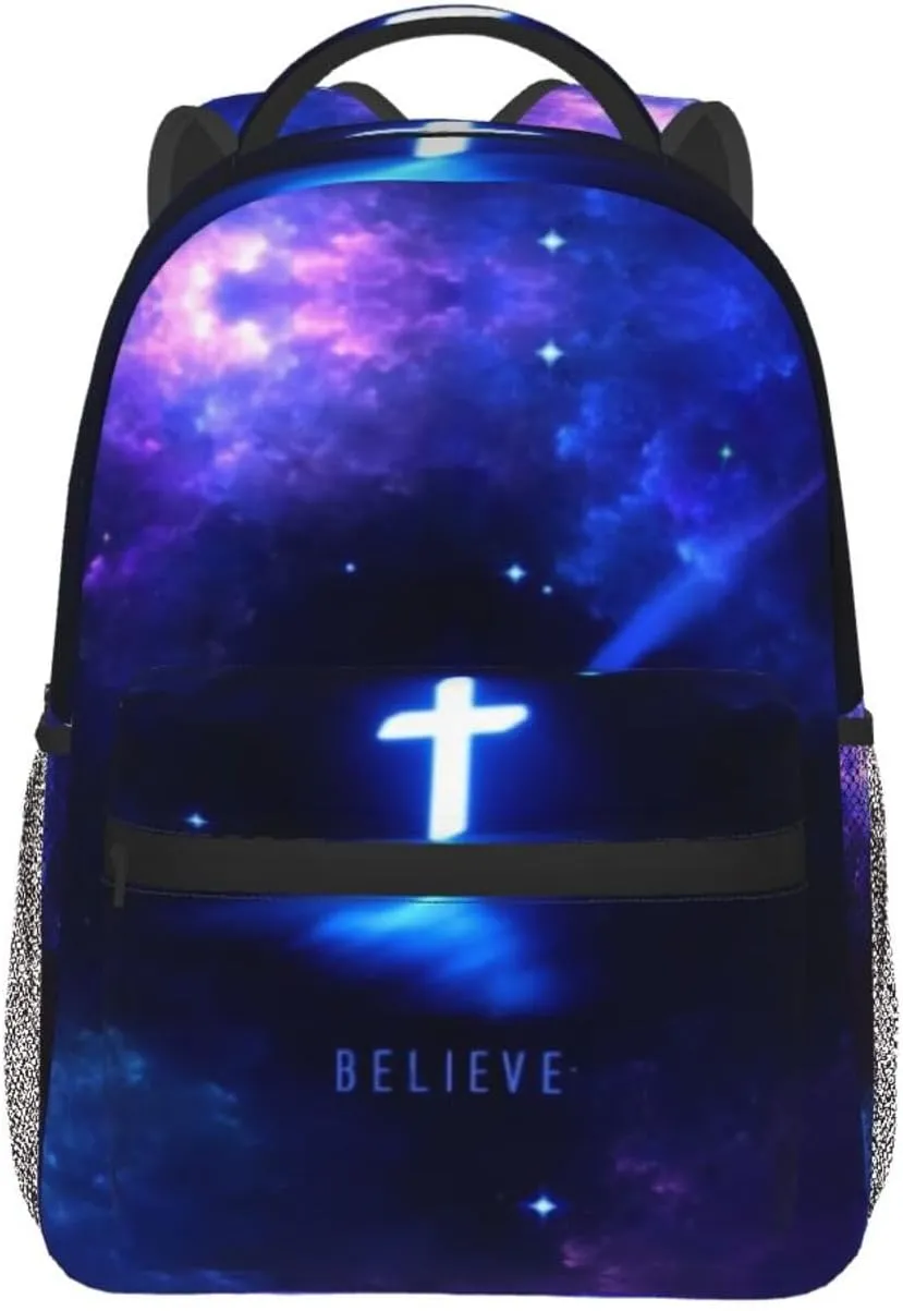 Jesus Backpack,Faith Bookbags Laptop Bag Shoulder Bags Travel Hiking Camping Daypack for Men Women