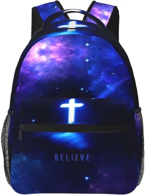 Jesus Backpack,Faith Bookbags Laptop Bag Shoulder Bags Travel Hiking Camping Daypack for Men Women