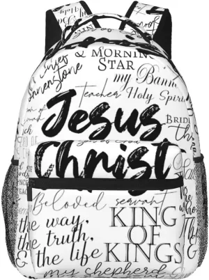 Jesus Backpack,Faith Bookbags Laptop Bag Shoulder Bags Travel Hiking Camping Daypack for Men Women