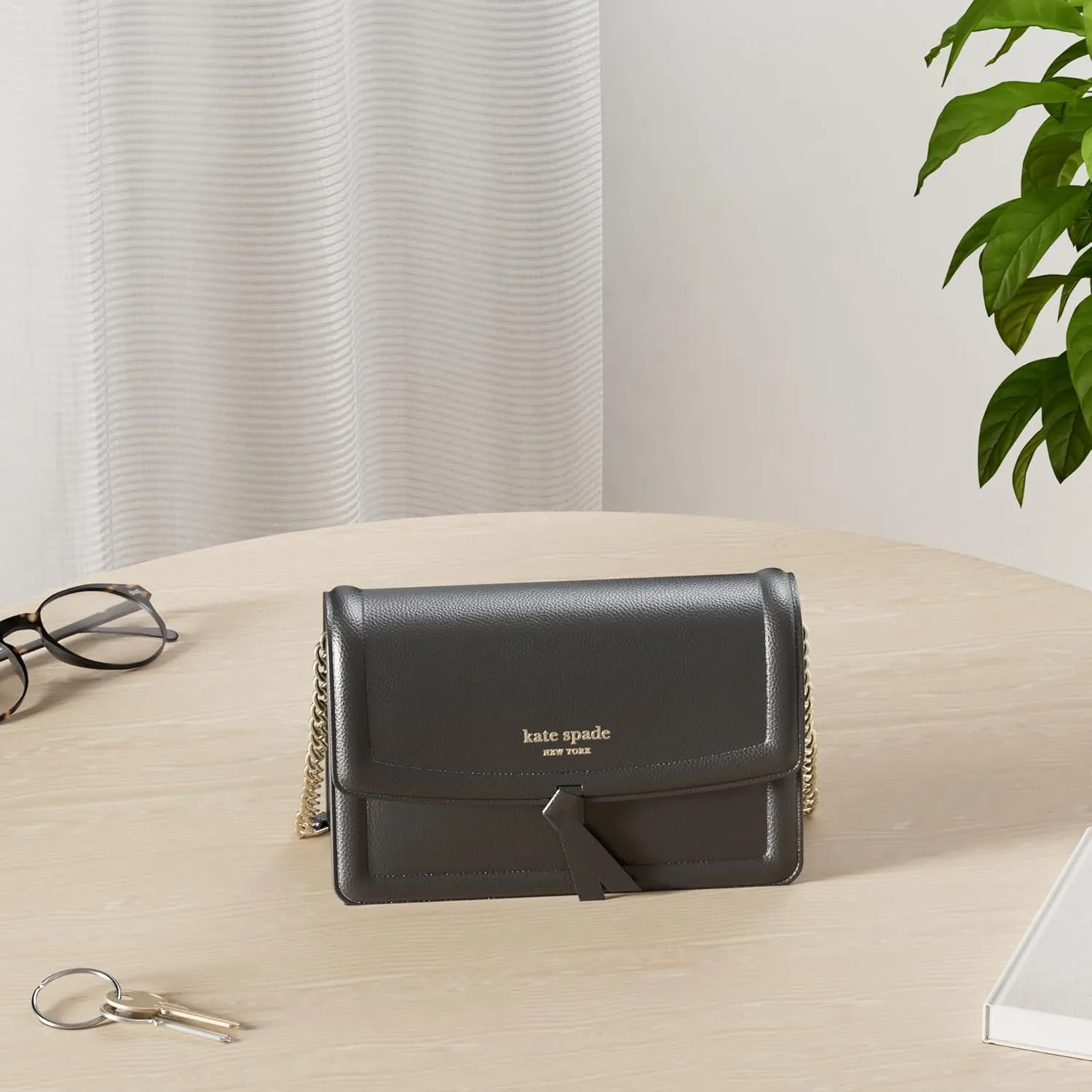 kate spade new york Knott Pebbled Leather Flap Crossbody