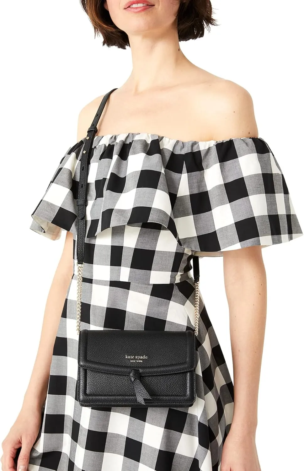 kate spade new york Knott Pebbled Leather Flap Crossbody