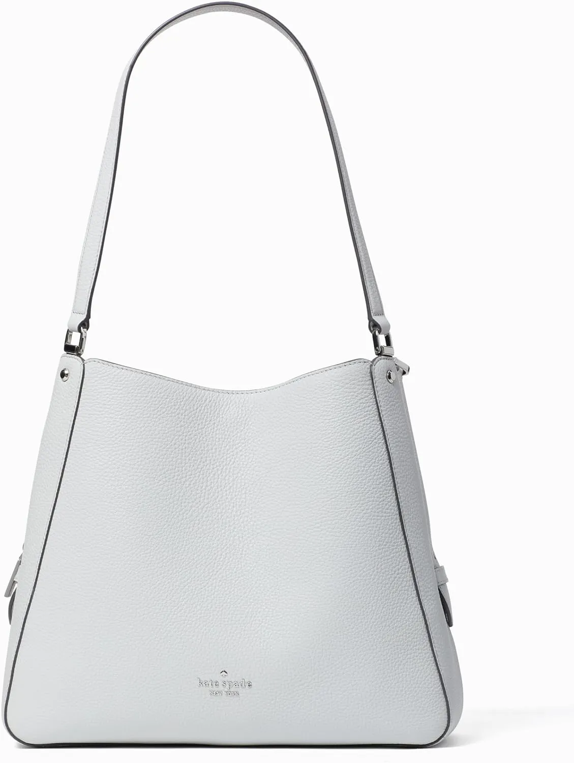 kate spade new york Leila Pebbled Leather Medium Triple Compartment Shoulder Bag, Mountain Grey