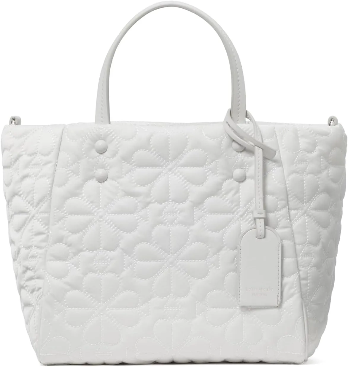 kate spade new york Tilly Quilted Fabric Small Tote, White Dove