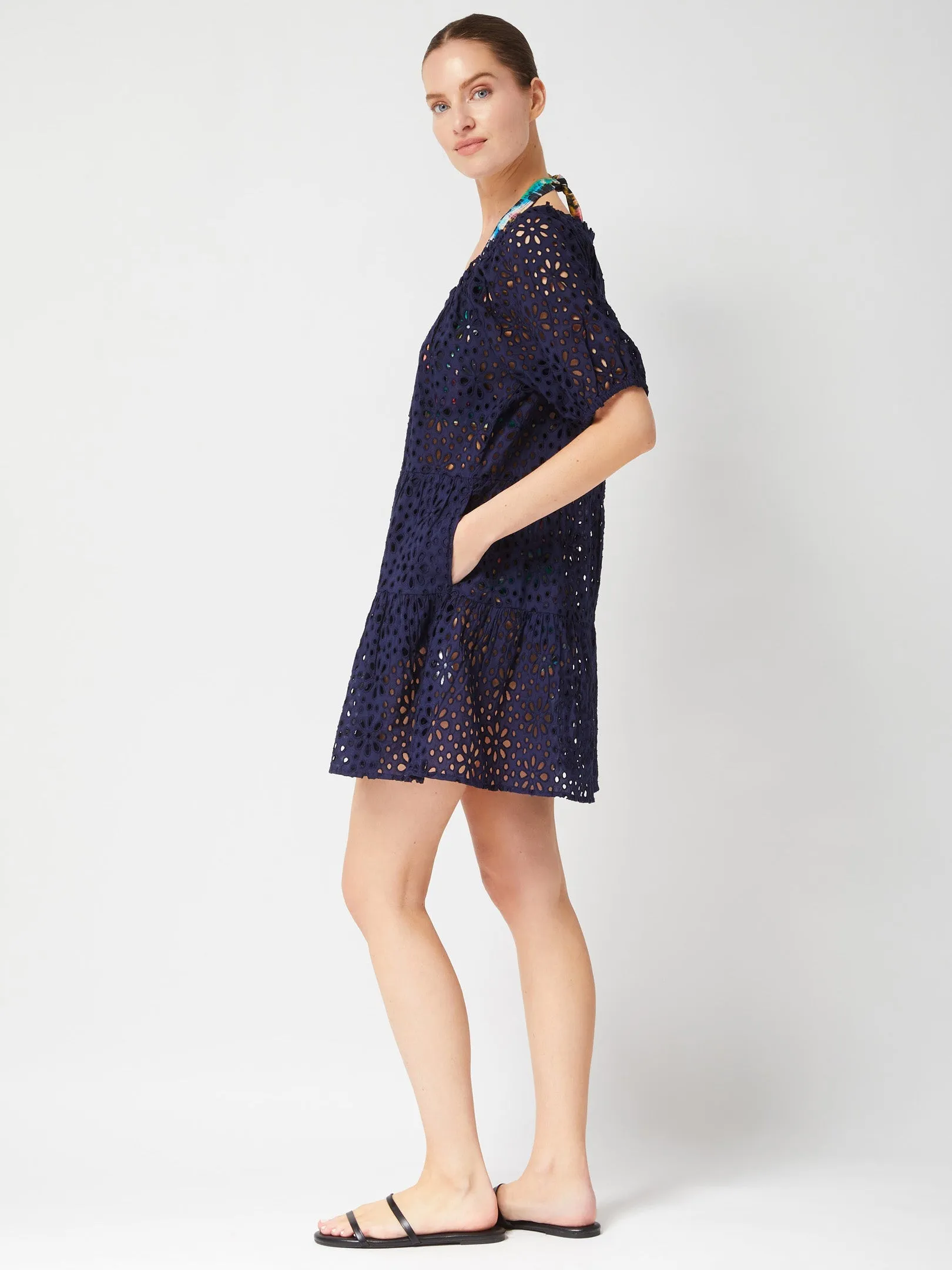 Kelly Dress Navy Seaside Eyelet