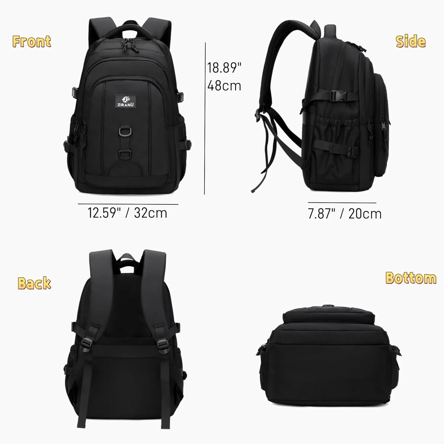 Kids Backpack for Boys & Girls, Middle School Backpacks, Elementary School Bookbag, Blue, L 12.59 W 7.87 H 18.89 inches