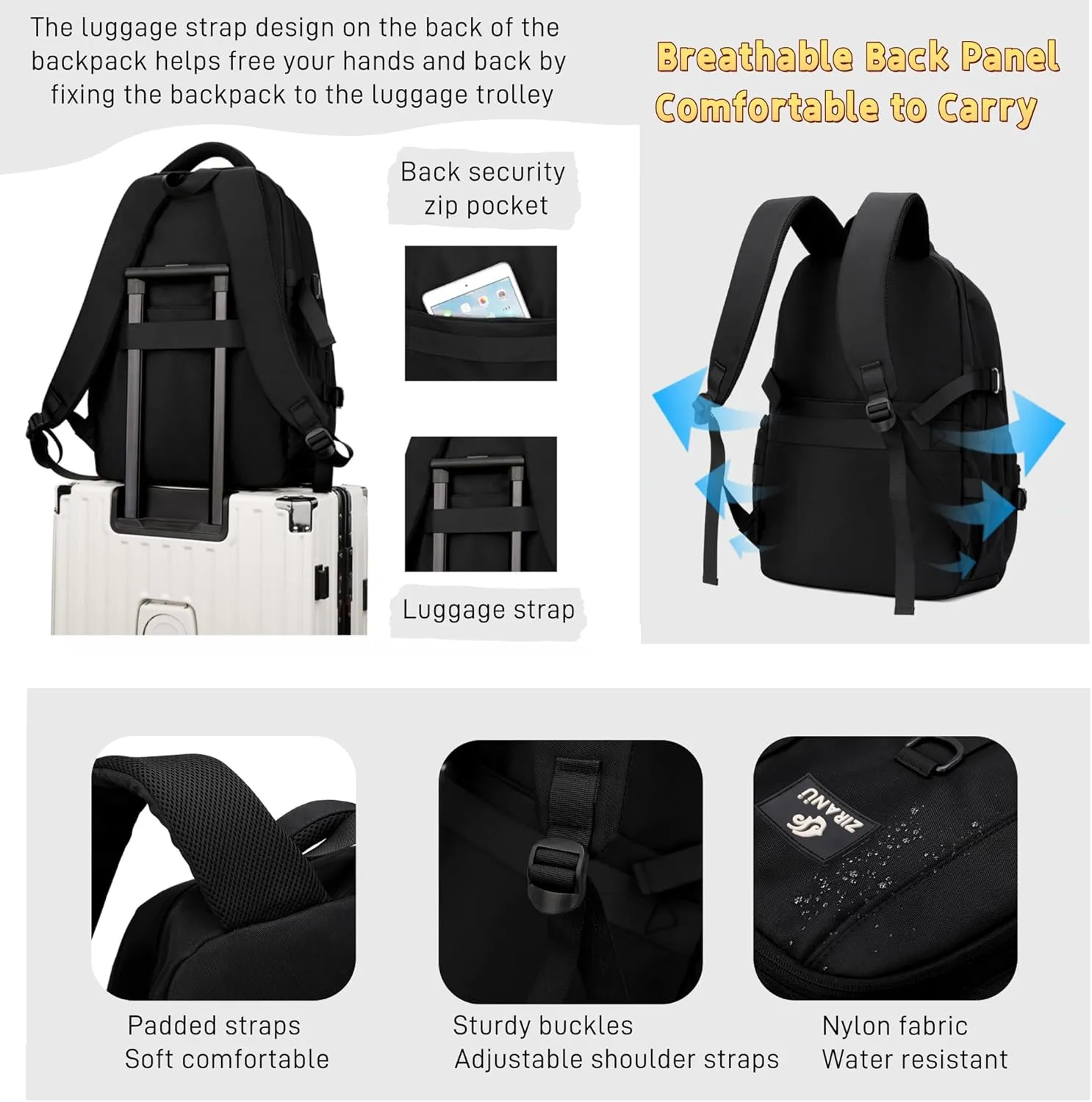 Kids Backpack for Boys & Girls, Middle School Backpacks, Elementary School Bookbag, Blue, L 12.59 W 7.87 H 18.89 inches