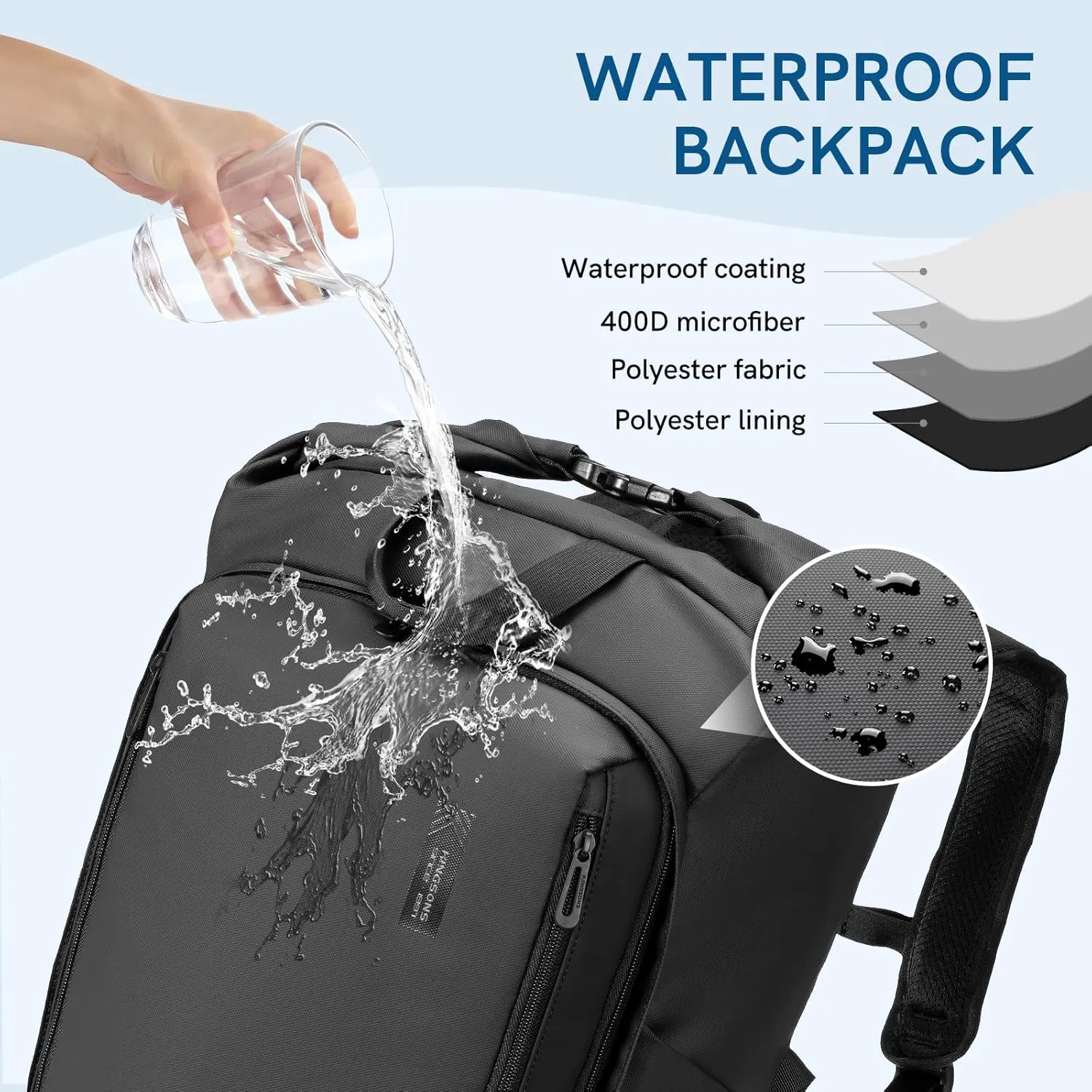 Kingsons Travel Backpack for Men Women Carry on Backpack Waterproof Lightweight Hiking Backpacks with Multi-Pockets, Large Capacity Casual Daypack 15.6inch Laptop Backpacks for Travel Business Flight