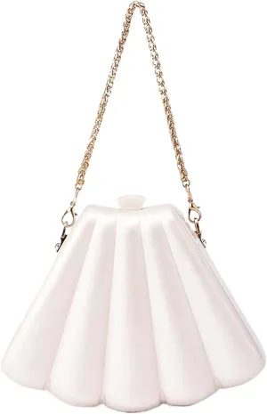 Kyxuzer Acrylic Evening Clutch Handbags Seashell Bag,Mini Purses For Women Cute Prom Accessories Trendy Party Shell Hand Bag