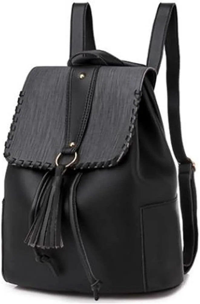 Ladies Casual Large Capacity Simple Design Multifunctional Shoulder Portable Women Travel Backpacks (Black)
