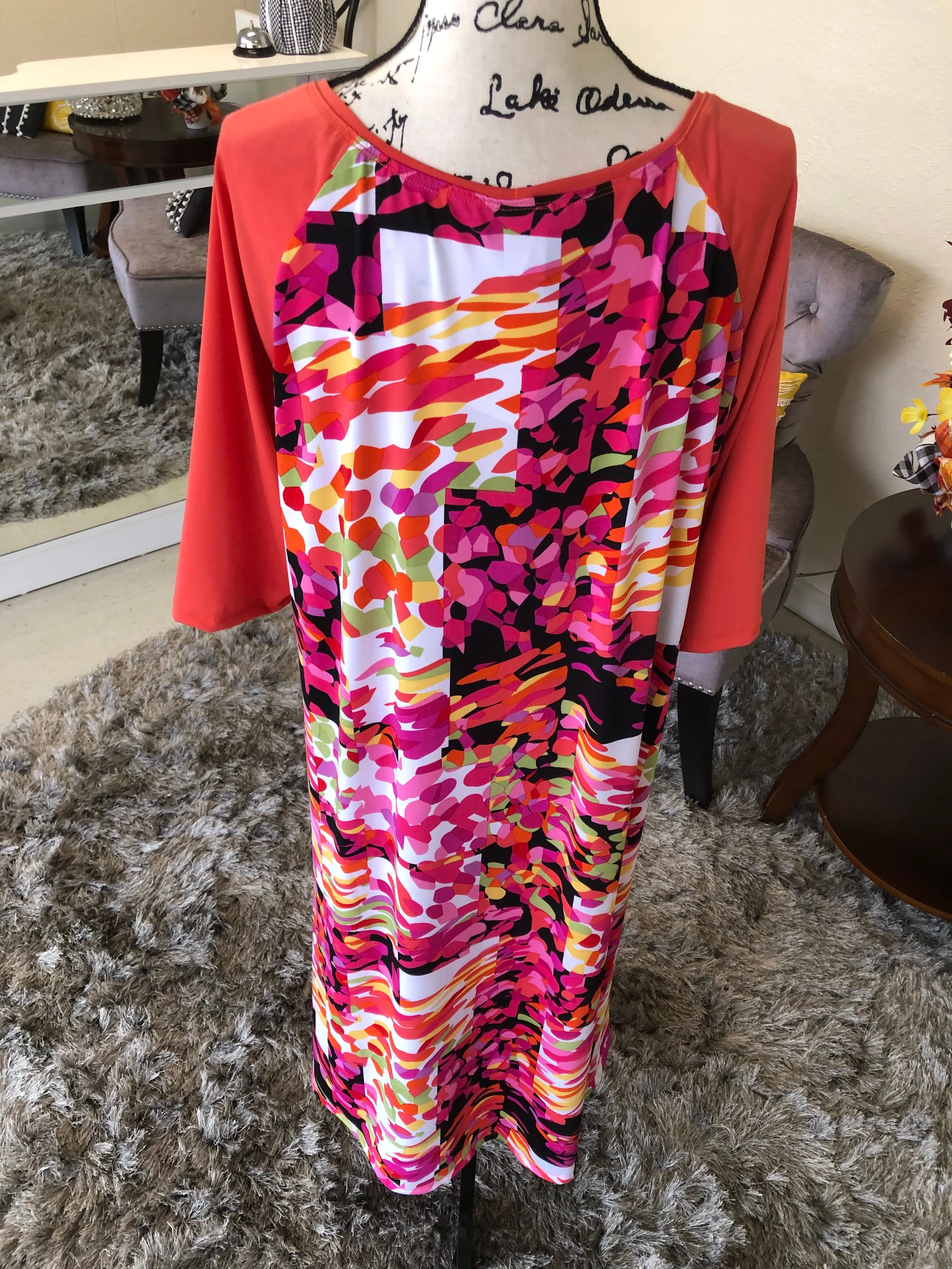 Ladies Splash of Color Swim Dress (PL)