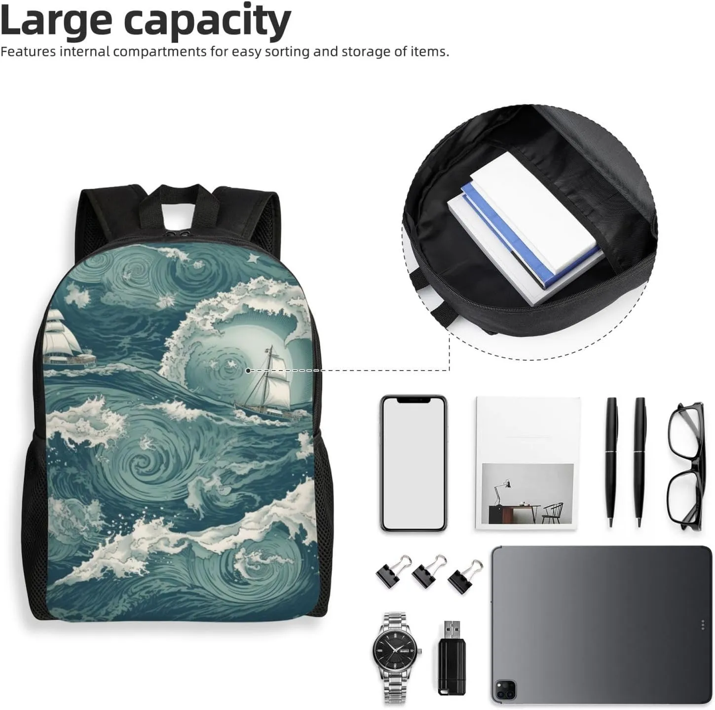 Laptop Backpack for Women Men Carry-on Backpack Sea Daypack Lightweight Travel Shoulder Bags