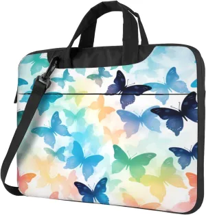 Laptop Bag Case Colorful Butterfly Pattern Computer Messenger Shoulder Bag Laptop Sleeve Briefcase