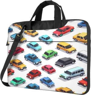 Laptop Bag Case Colorful Cars Pattern Computer Messenger Shoulder Bag Laptop Sleeve Briefcase