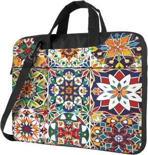 Laptop Bag Case Colorful Mandala Flower Pattern Computer Messenger Shoulder Bag Laptop Sleeve Briefcase