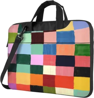 Laptop Bag Case Colorful Rainbow Plaid Computer Messenger Shoulder Bag Laptop Sleeve Briefcase