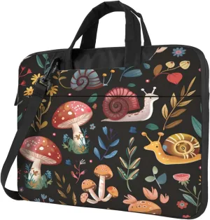 Laptop Bag Case Colorful Snails Mushroom Computer Messenger Shoulder Bag Laptop Sleeve Briefcase