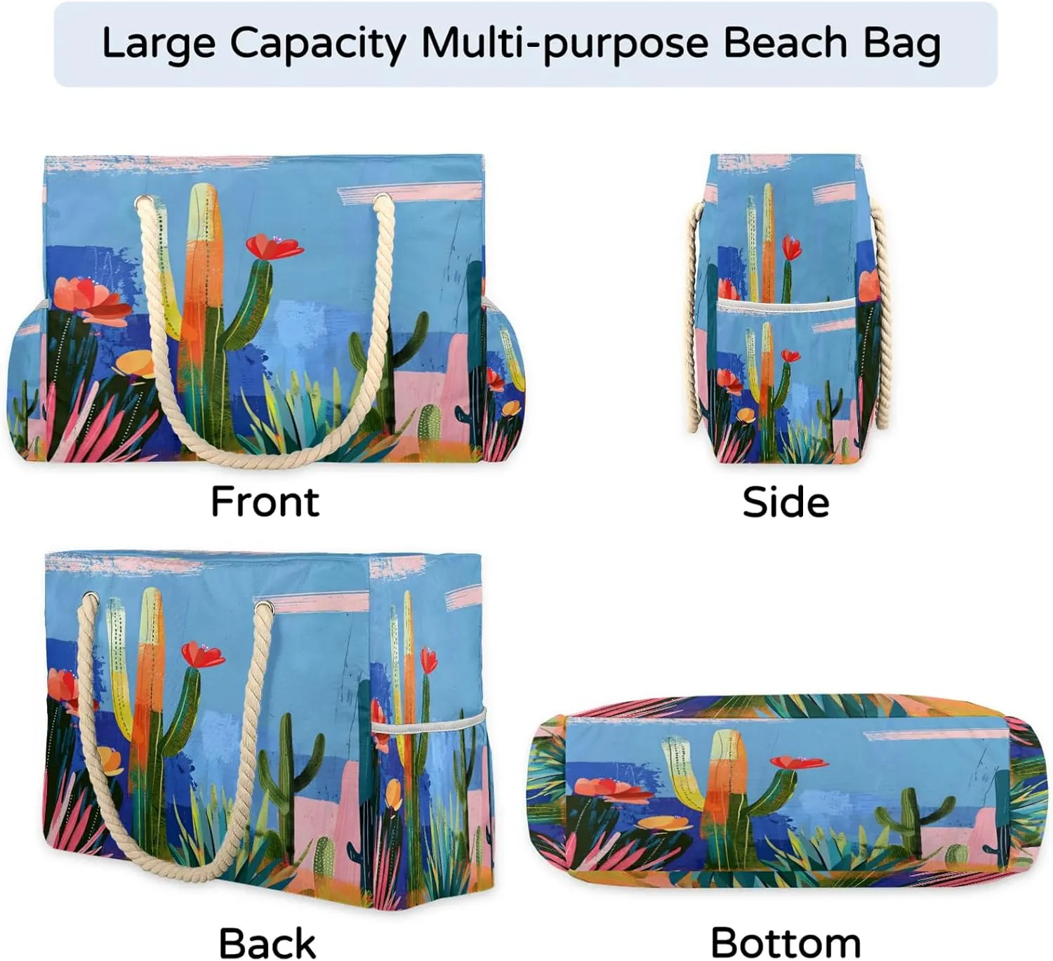 Large Beach Bags for Women with Zipper Beach Tote Bag Waterproof Sandproof Gym Swim Pool Grocery Travel Bag