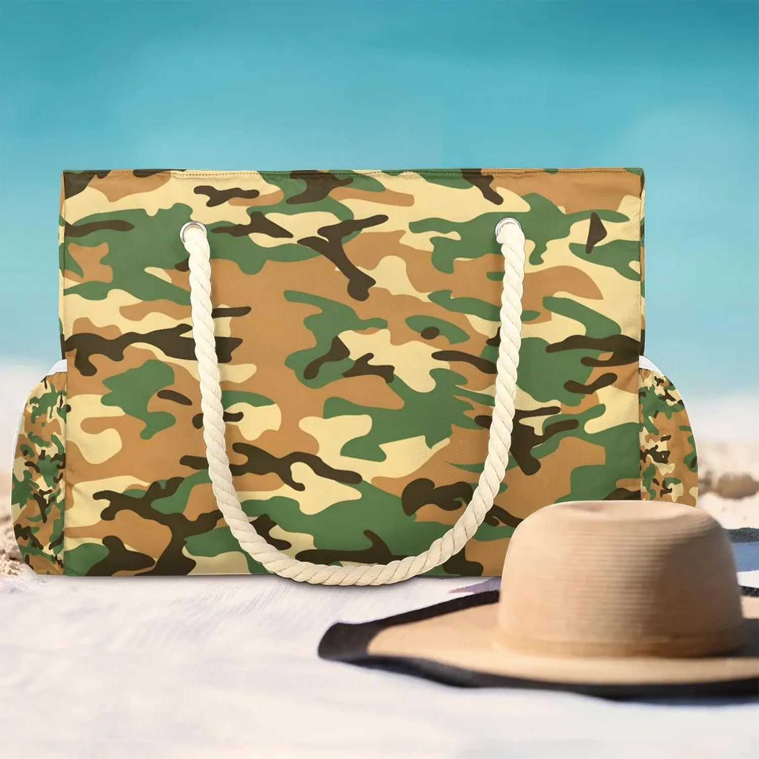 Large Beach Bags for Women with Zipper Beach Tote Bag Waterproof Sandproof Gym Swim Pool Grocery Travel Bag