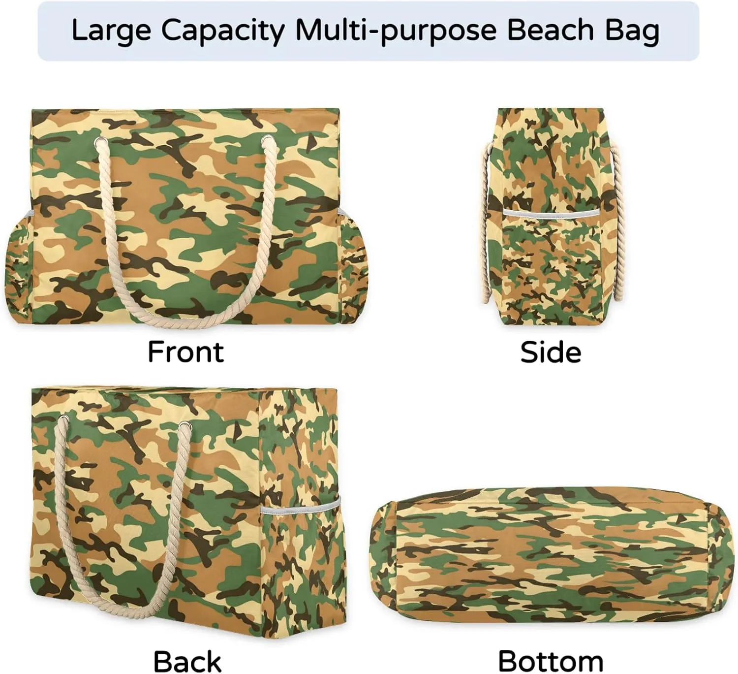 Large Beach Bags for Women with Zipper Beach Tote Bag Waterproof Sandproof Gym Swim Pool Grocery Travel Bag