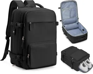 Large Travel Backpack for Women Men, Waterproof Carry on Backpack for Flight Approved, Mochila de Viaje Personal Item Luggage Backpacks with Shoce Compartment, Bulto de Viaje Tiktok Backpacks