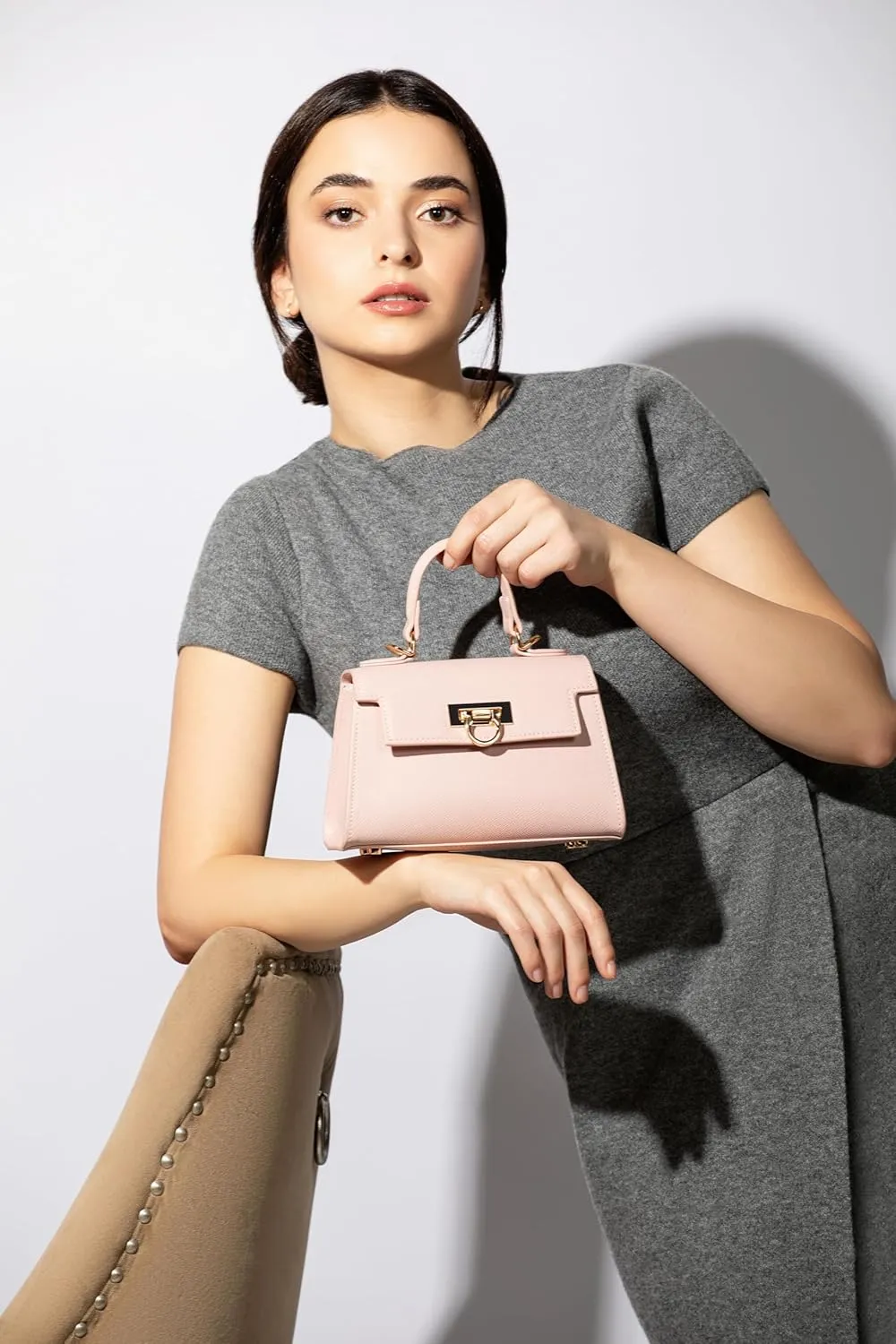 Layla Mini Womens Top-Handle Handbags  Luxury Crossbody Purse Shoulder Bag for Women  Leather Handbag, Detachable Strap
