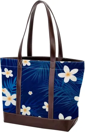 Leaf-421 Tote Bags Durable Leather Canvas Purses and Handbags for Women Top Handle Shoulder Satchel Hobo Bags