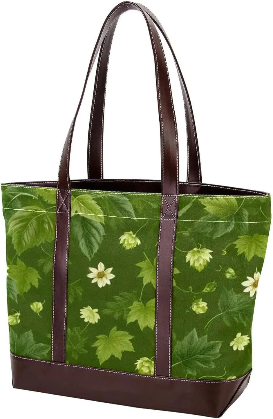 Leaf-424 Tote Bags Durable Leather Canvas Purses and Handbags for Women Top Handle Shoulder Satchel Hobo Bags