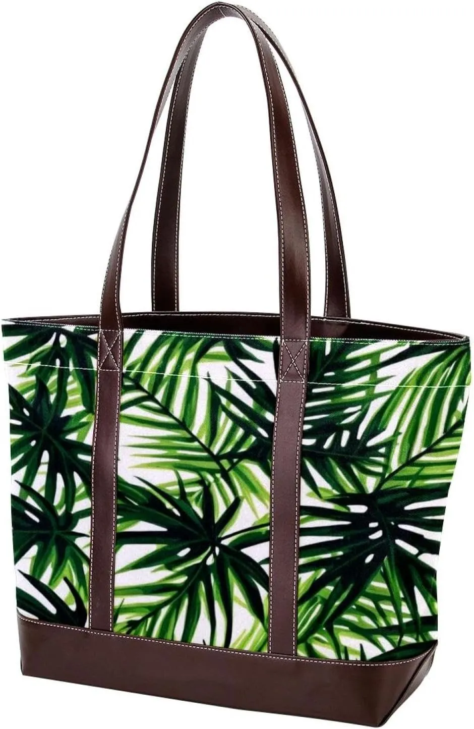 Leaf-427 Tote Bags Durable Leather Canvas Purses and Handbags for Women Top Handle Shoulder Satchel Hobo Bags