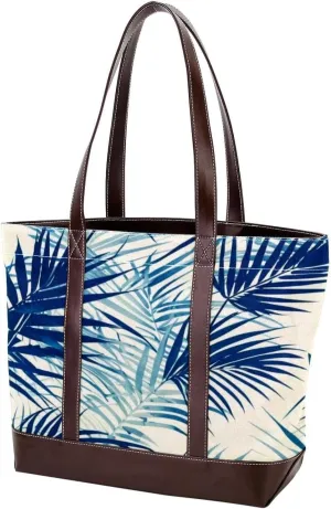 Leaf-445 Tote Bags Durable Leather Canvas Purses and Handbags for Women Top Handle Shoulder Satchel Hobo Bags