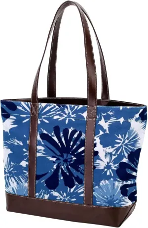 Leaf-451 Tote Bags Durable Leather Canvas Purses and Handbags for Women Top Handle Shoulder Satchel Hobo Bags
